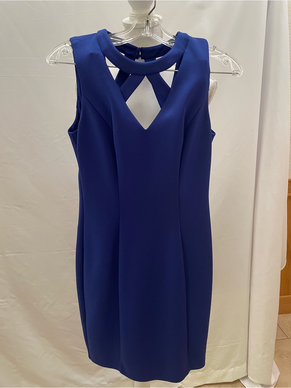 Guess Royal Blue Sleeveless Cutout Sheath Dress
